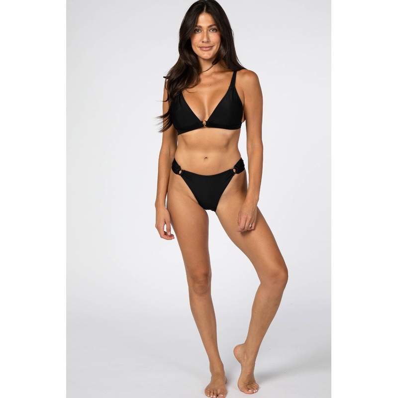 Black Shoulder Tie Bikini Set