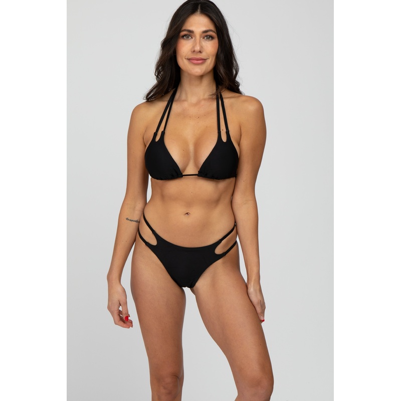 Black Strappy Bikini Set