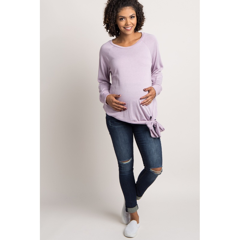 Navy Blue Ripped Knee Cuffed Maternity Jeans