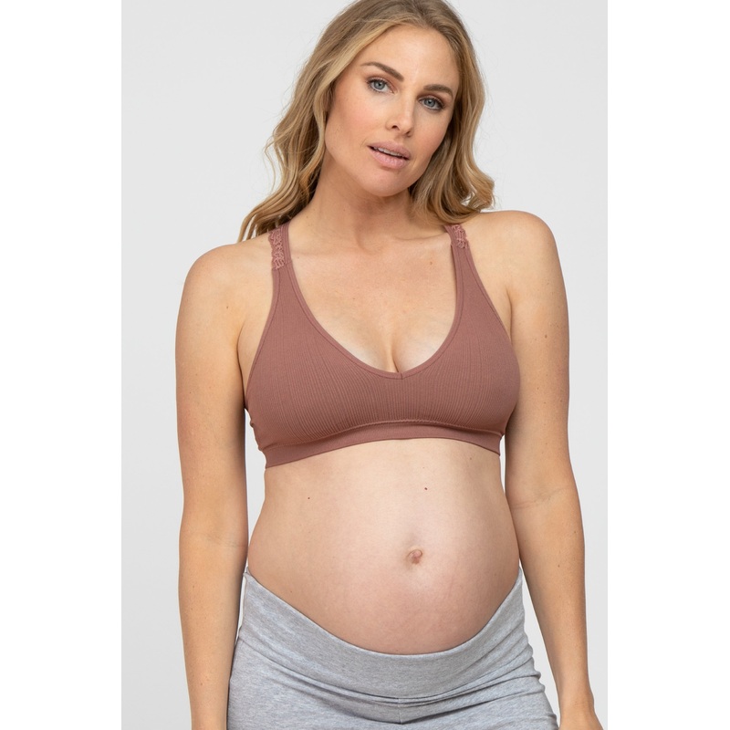 Mauve Lace Racerback Maternity Bralette