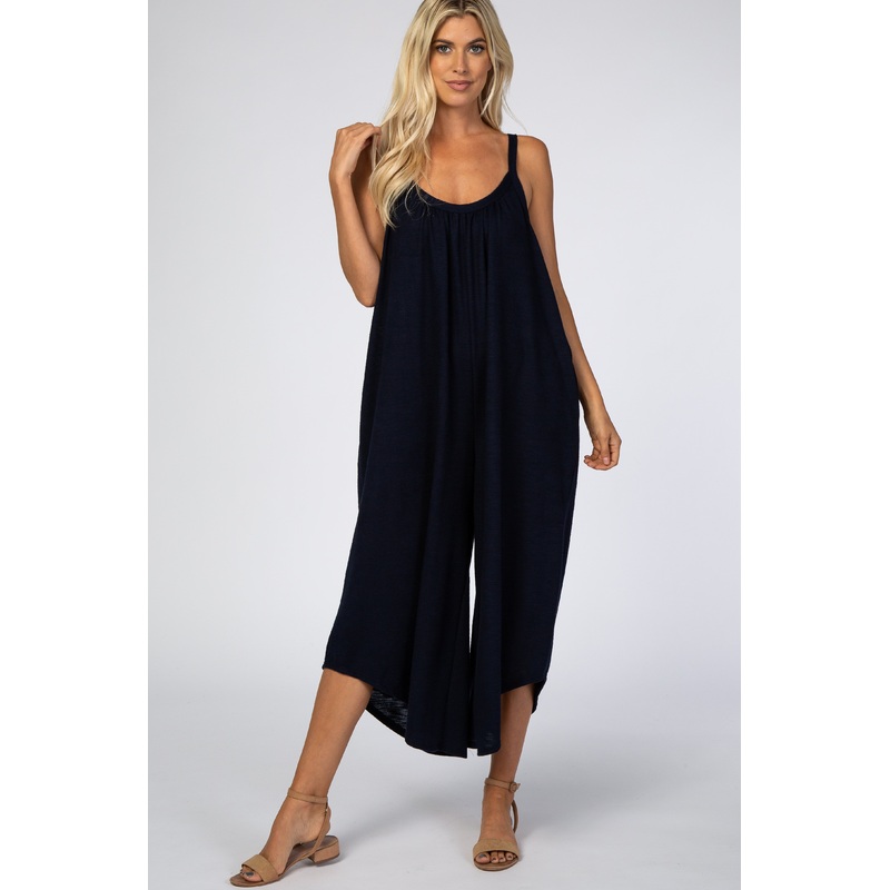 Navy Asymmetrical Hem Jumpsuit