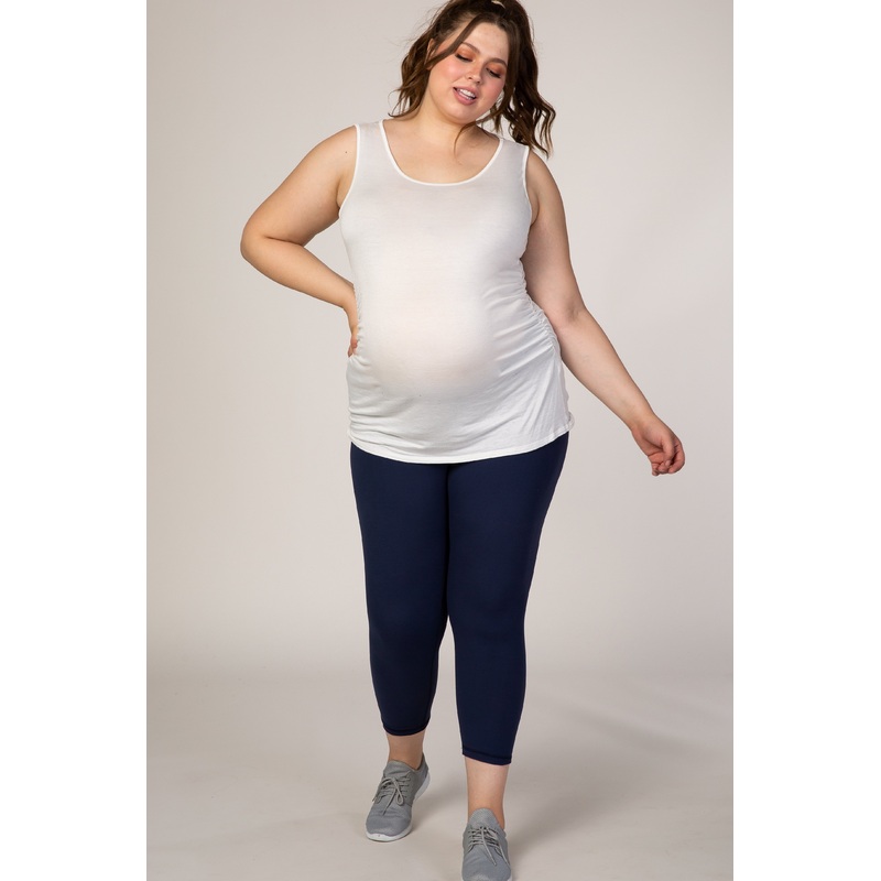 PinkBlush Navy Cropped Maternity Plus Legging