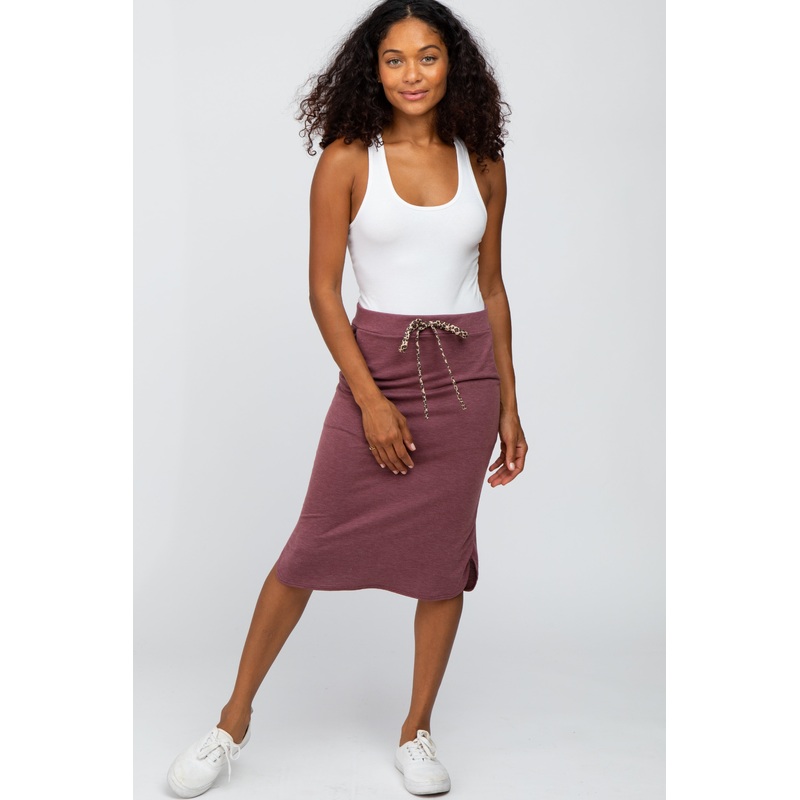 Violet Animal Print Tie Front Accent Skirt