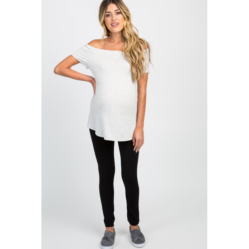 Black Fleece Lined Maternity Leggings
