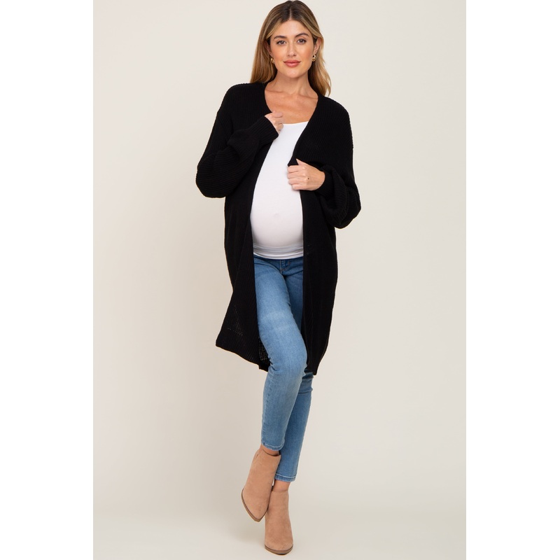 Black Knit Maternity Cardigan