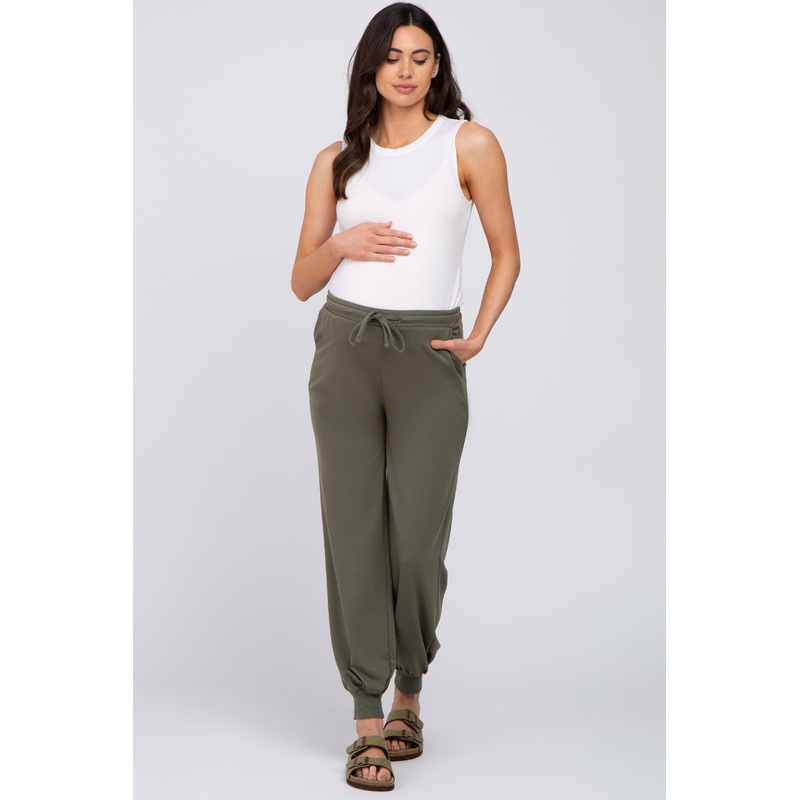 Olive Maternity Jogger Pants