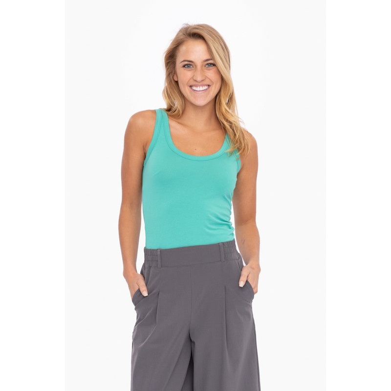 Turquoise Scoop Neckline Tank Top