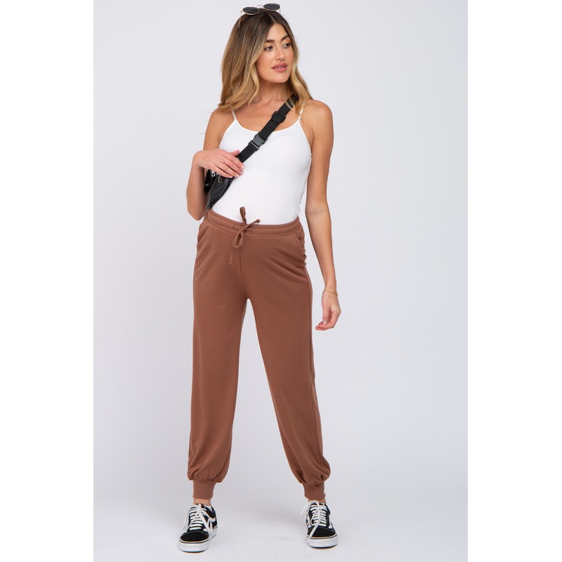Camel Maternity Jogger Pants