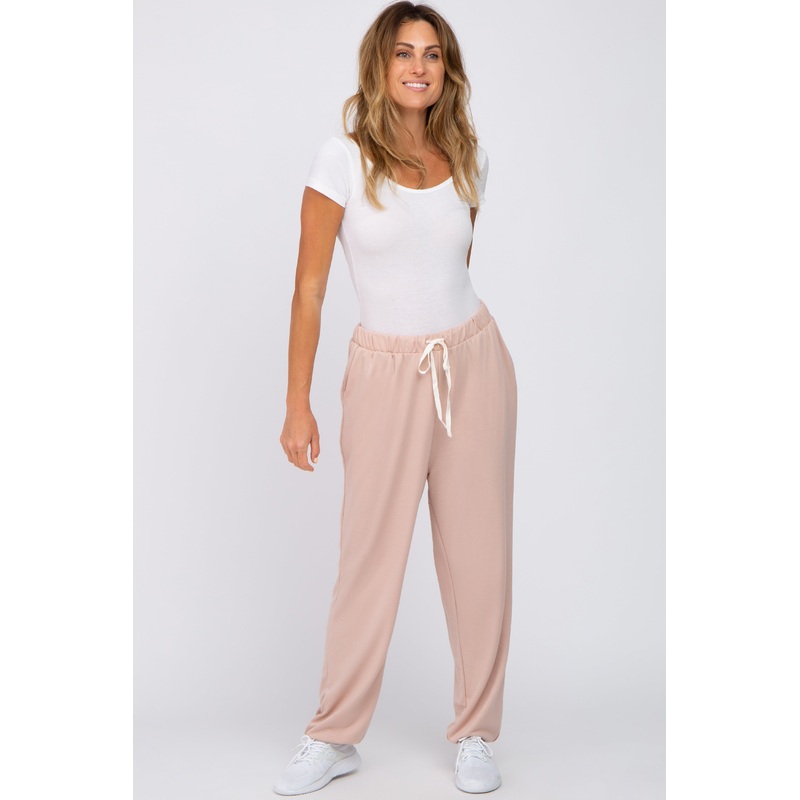 Light Pink Contrast Jogger Pants