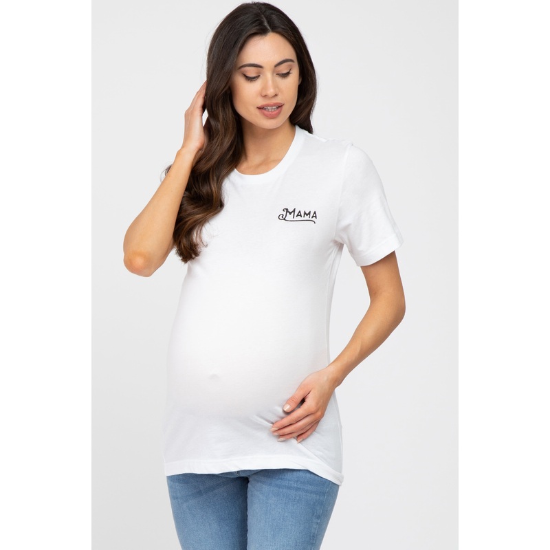 White Mama Graphic Maternity Tee