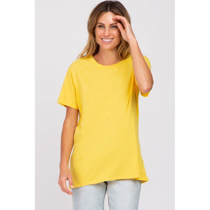 Yellow Oversized Short Sleeve Top