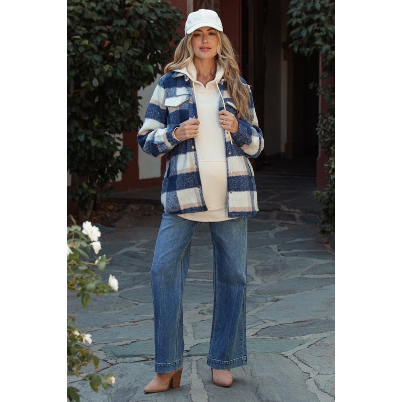 Blue Wide Leg Maternity Jeans