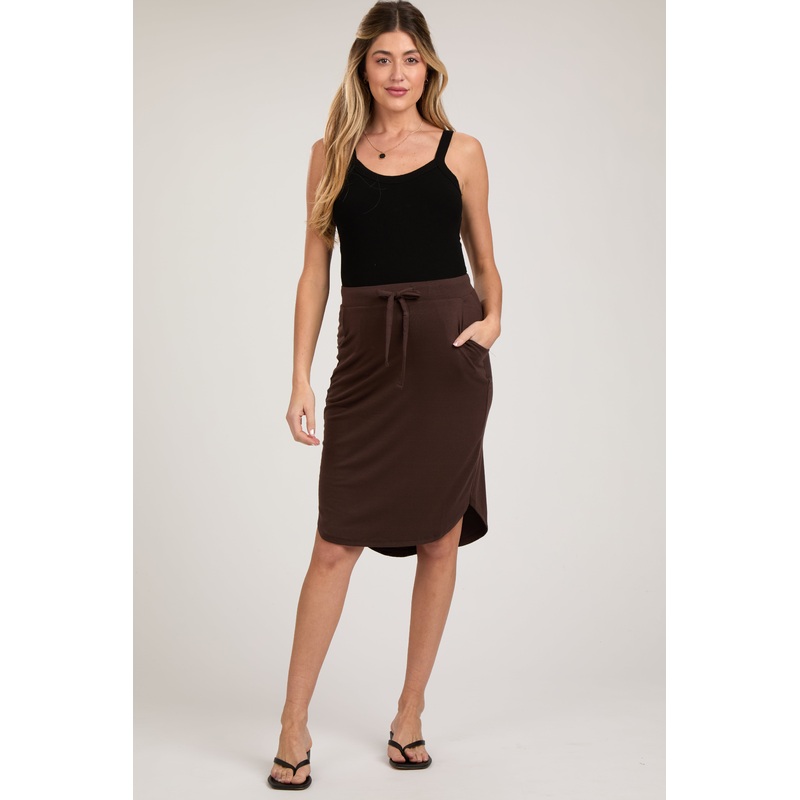 Brown Maternity Skirt