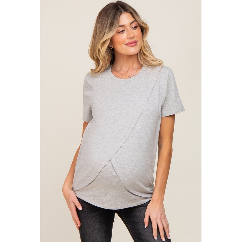 Heather Grey Bravado Designs Short Sleeve Nursing Top