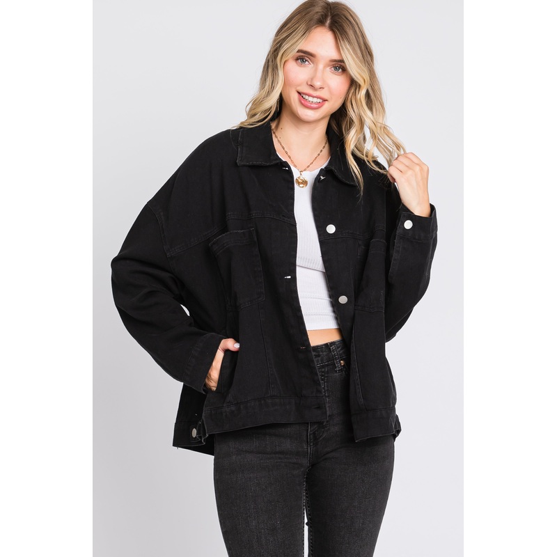 Black Basic Denim Jacket