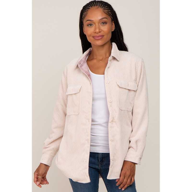Cream Reversible Shirt Jacket