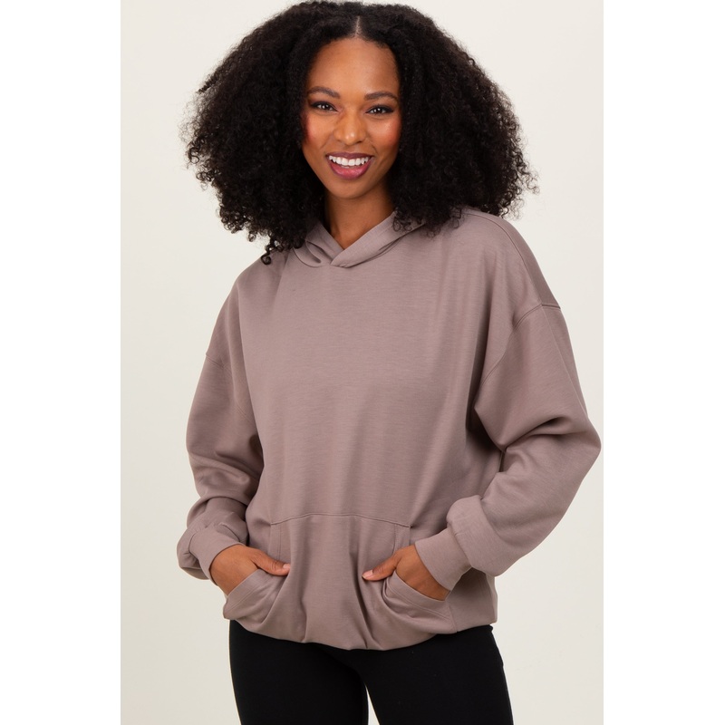 Taupe Basic Hoodie Sweatshirt
