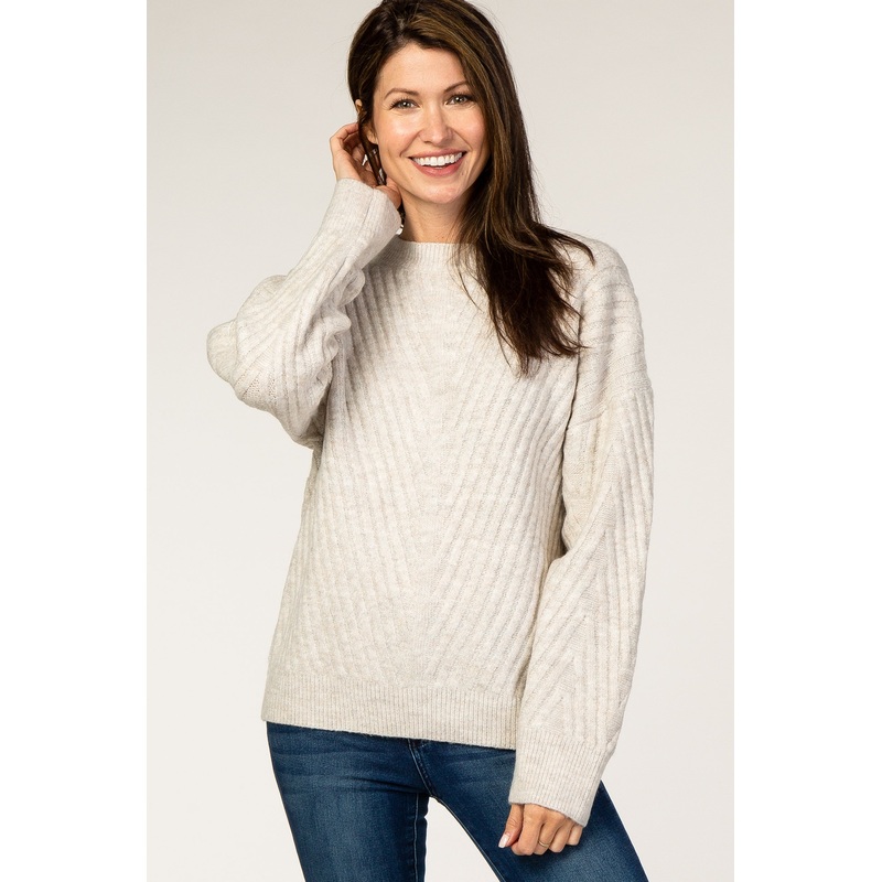 Beige Soft Brushed Ribbed Sweater