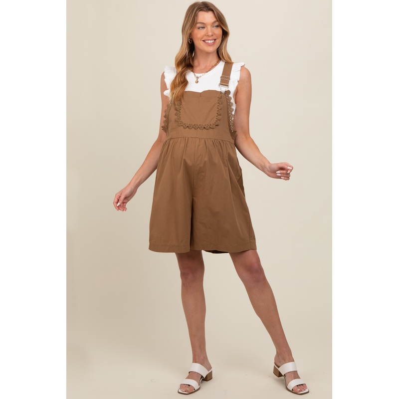 Mocha Maternity Overalls