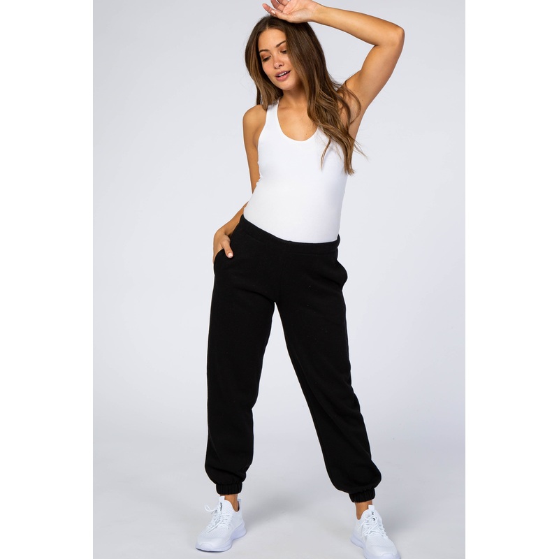 Black Basic Maternity Sweatpants
