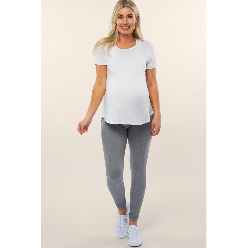 Heather Grey Basic Maternity Leggings