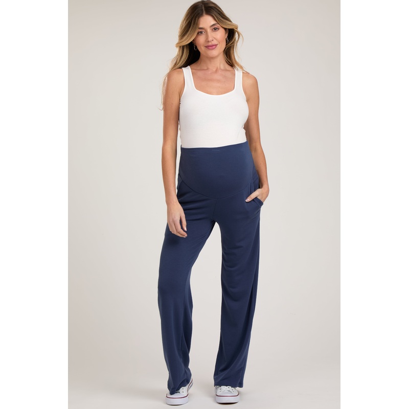 Navy Maternity Yoga Pants