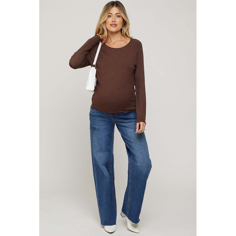 Navy Wide Leg Maternity Jeans
