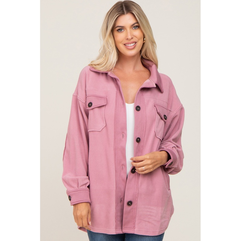 Mauve Fleece Lightweight Coat