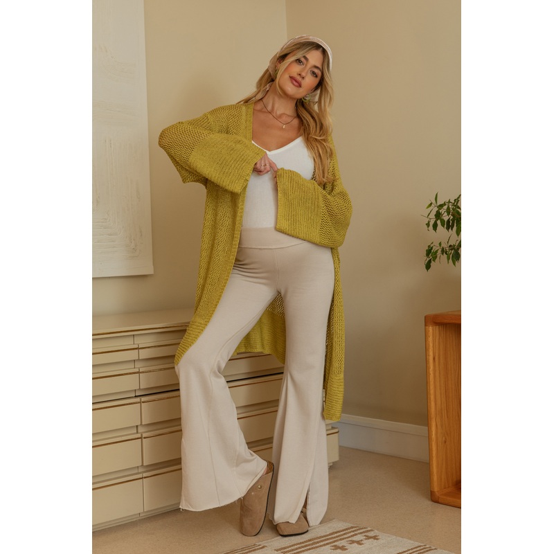 Taupe Terry Flare Maternity Lounge Pants