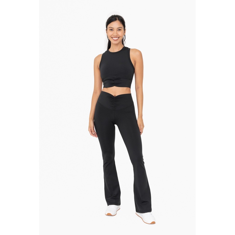 Black Front Ruched Leggings