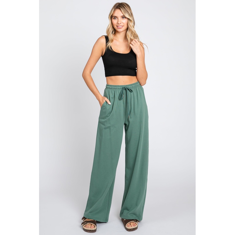 Olive Wide Leg Joggers