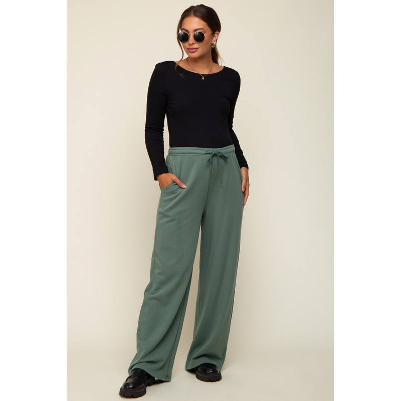 Olive Wide Leg Maternity Joggers