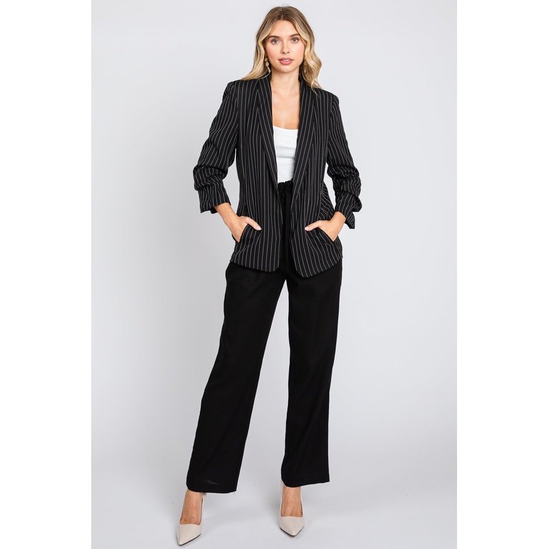 Black Pinstriped Blazer