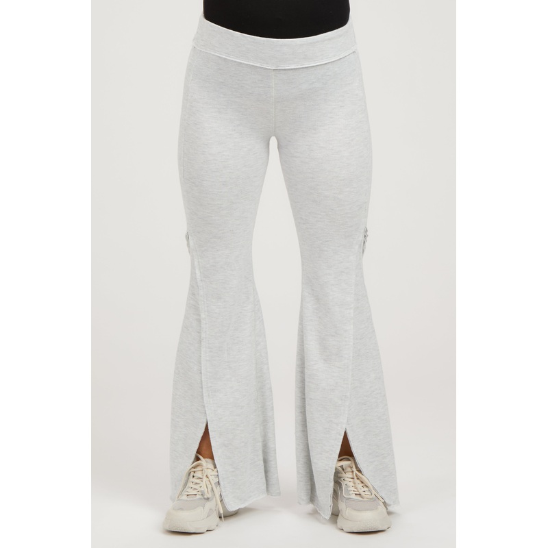 Grey Terry Flare Maternity Lounge Pants