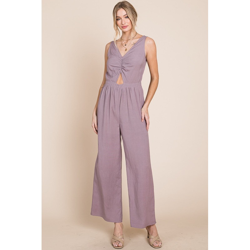 Purple Wide-Leg Jumpsuit