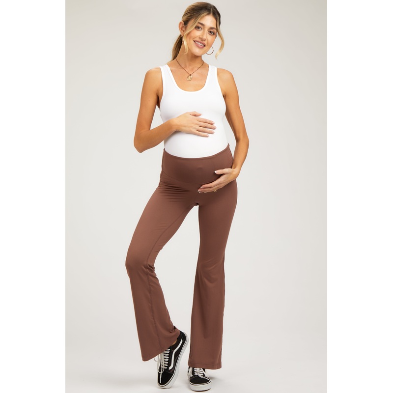Rust Maternity Flared Leggings