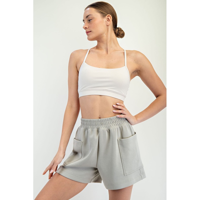 Light Olive Patch Pocket Shorts