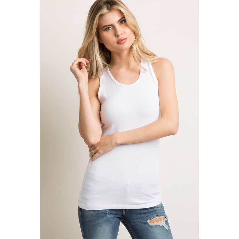 White Fitted Tank Top